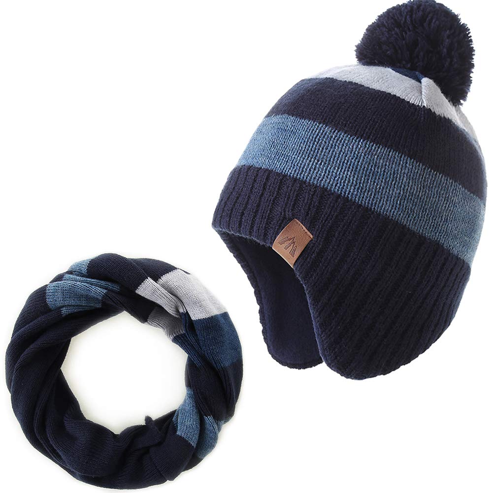 Moon Kitty Toddler Hat Infant Beanies for Baby Boys Girls Winter with Warm Ear Flap