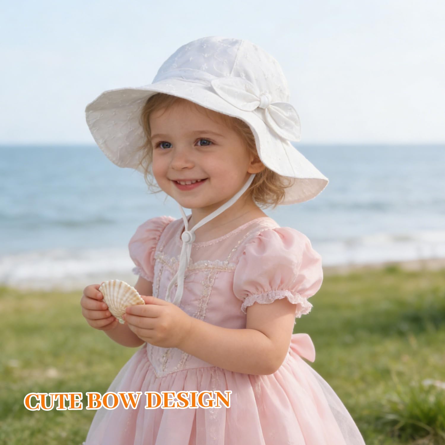 Baby Girl Sun Hat Kids Summer Beach Wide Brim Hats Toddler Bucket Hat 0-6M