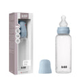 BIBS Plastic Baby Bottle, 270 ml, 1-Pack, Silicone Nipple, Baby Blue