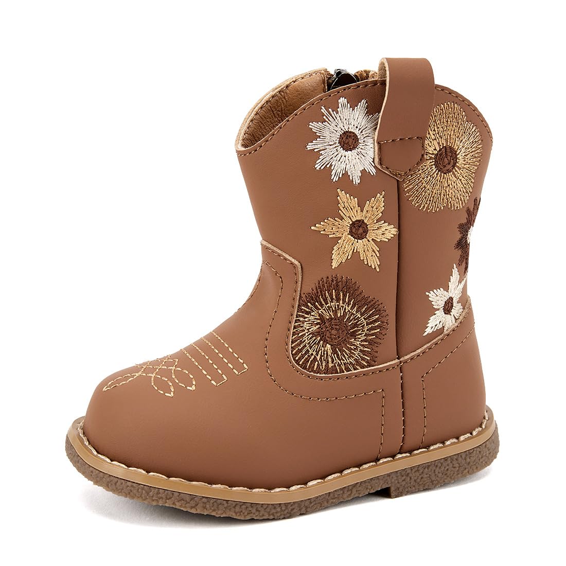 BMCiTYBM Baby Cowboy Boots Infant Cowgirl Western Shoes Brown 6-12 Months