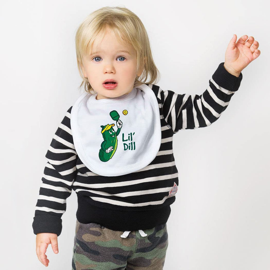 ChalkTalkSPORTS Pickleball Baby Bib - Lil Dill - Velcro Closure