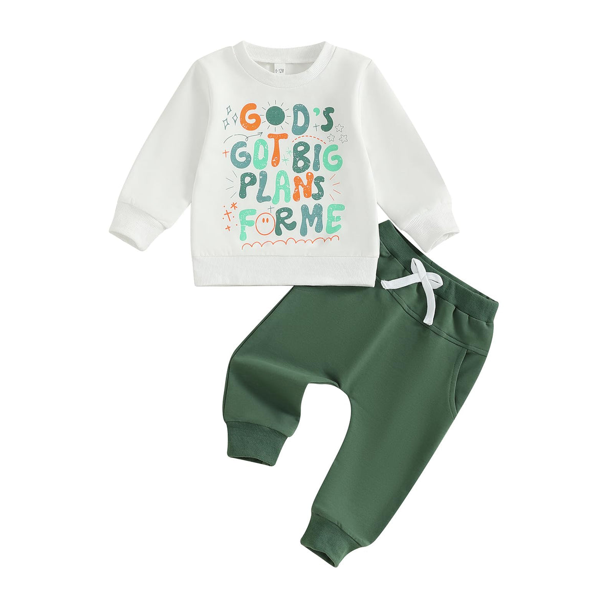 Nyapruwe Toddler Baby Boys Fall Winter Outfits Funny Print Top Pants Set (Green G-animals, 2-3T)