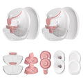 2 Pack 24mm Full Breast Pump Kits Compatible with Momcozy Upgraded Mobile Flow M9, Upgraded M9 Full Set Parts Including 24mm FlnageX2, Red ValveX2, Red DiaphragmX2, Container with Silicone LipX2