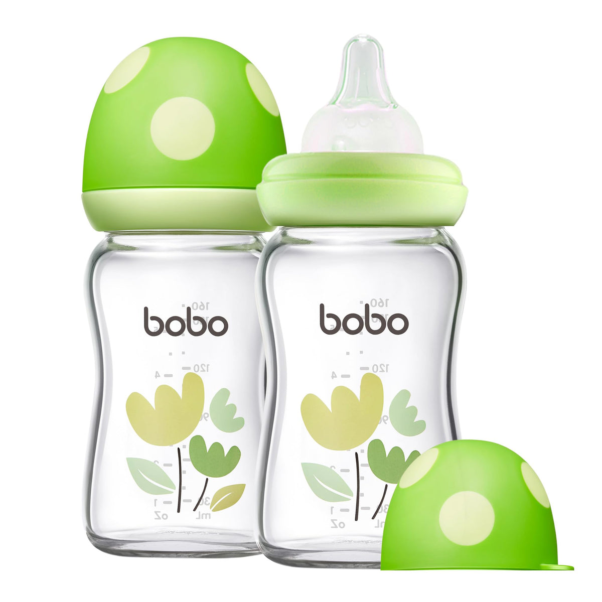 YOHKOH Natural Glass Baby Bottles, 8.8oz Red-A 4‑Pack