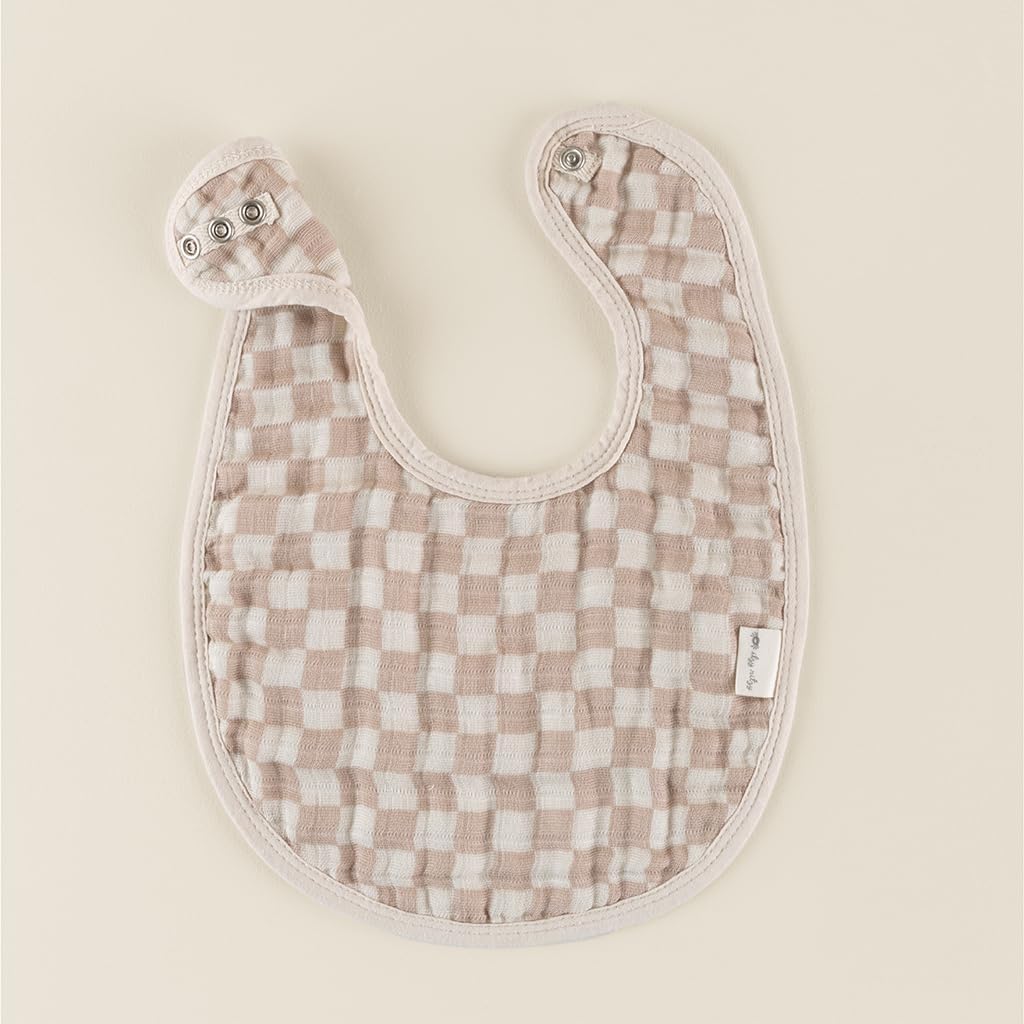 Itzy Ritzy Baby Bibs Set of 3, Ultra-Soft Cotton Muslin Bibs (Checkerboard)