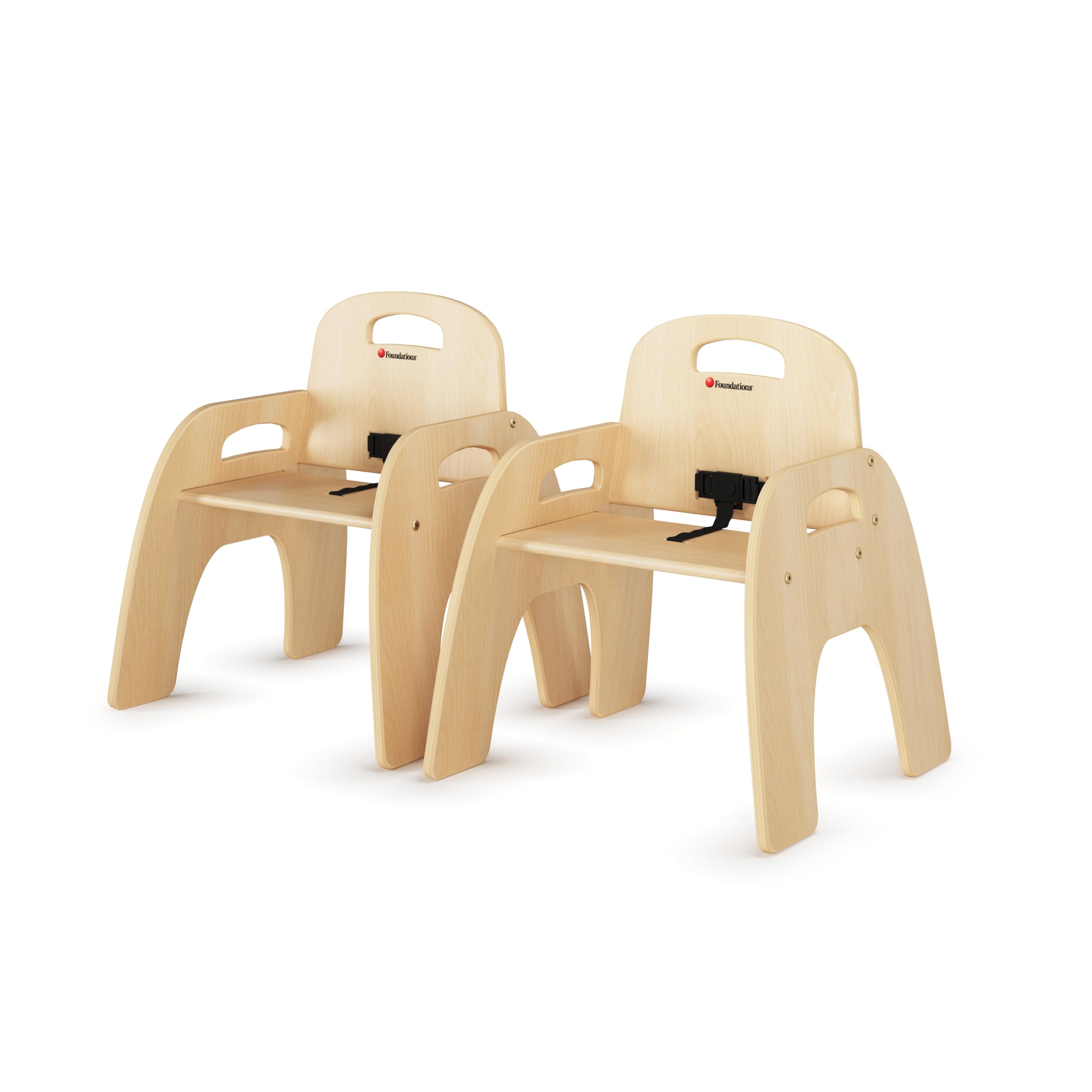 Foundations Simple Sitter Low 11" Wood Feeding Chairs Highchairs, 2 Pack