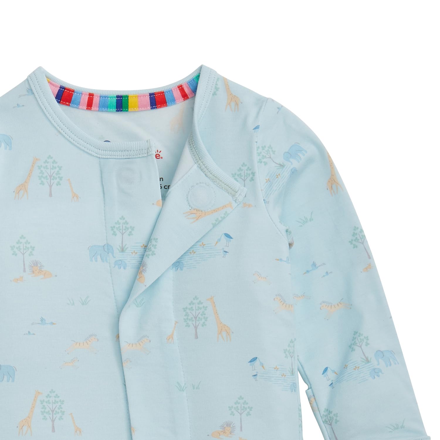 Magnetic Me Boys Modal Magnetic Baby Footie Pajamas | Silky Soft Modal Fabric | Serene Safari Blue | 6-9 Months