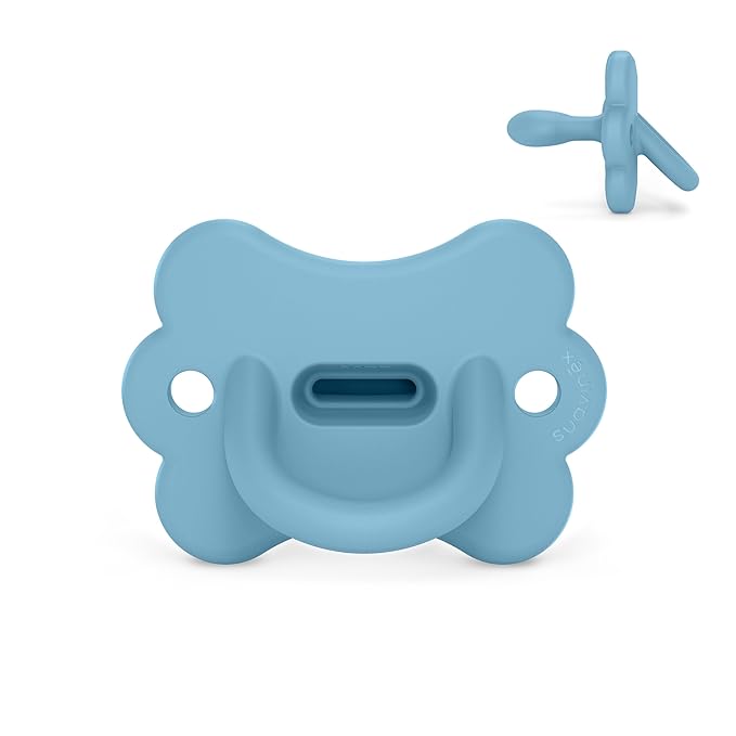 Color Essence SX PRO Silicone Butterfly Baby Pacifier 1Pk, Made with 100% Soft Silicone, Baby Essentials Perfect for Breastfeeding Babies, Designed in Spain, 6-18 Mths, Infinity Blue
