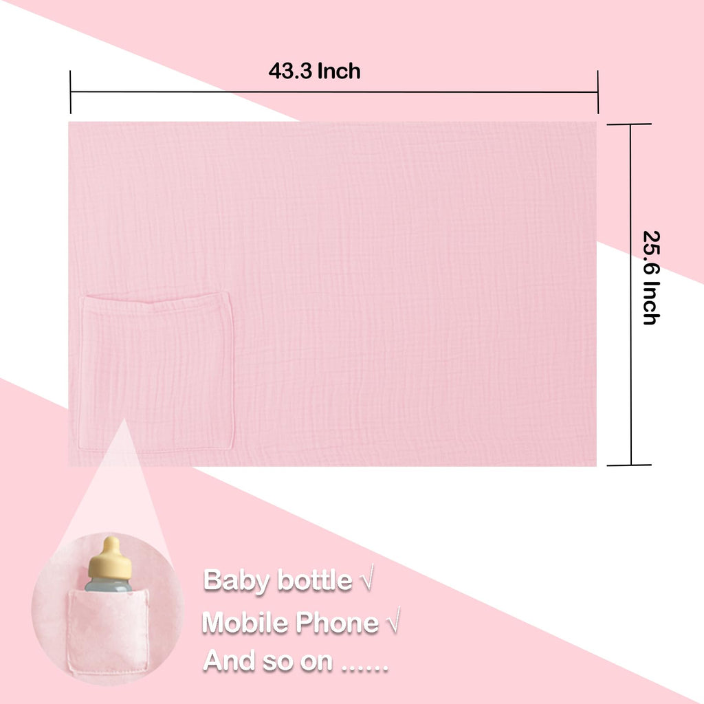 MUGVELL Muslin Nursing Covers for Breastfeeding,Blush Pink