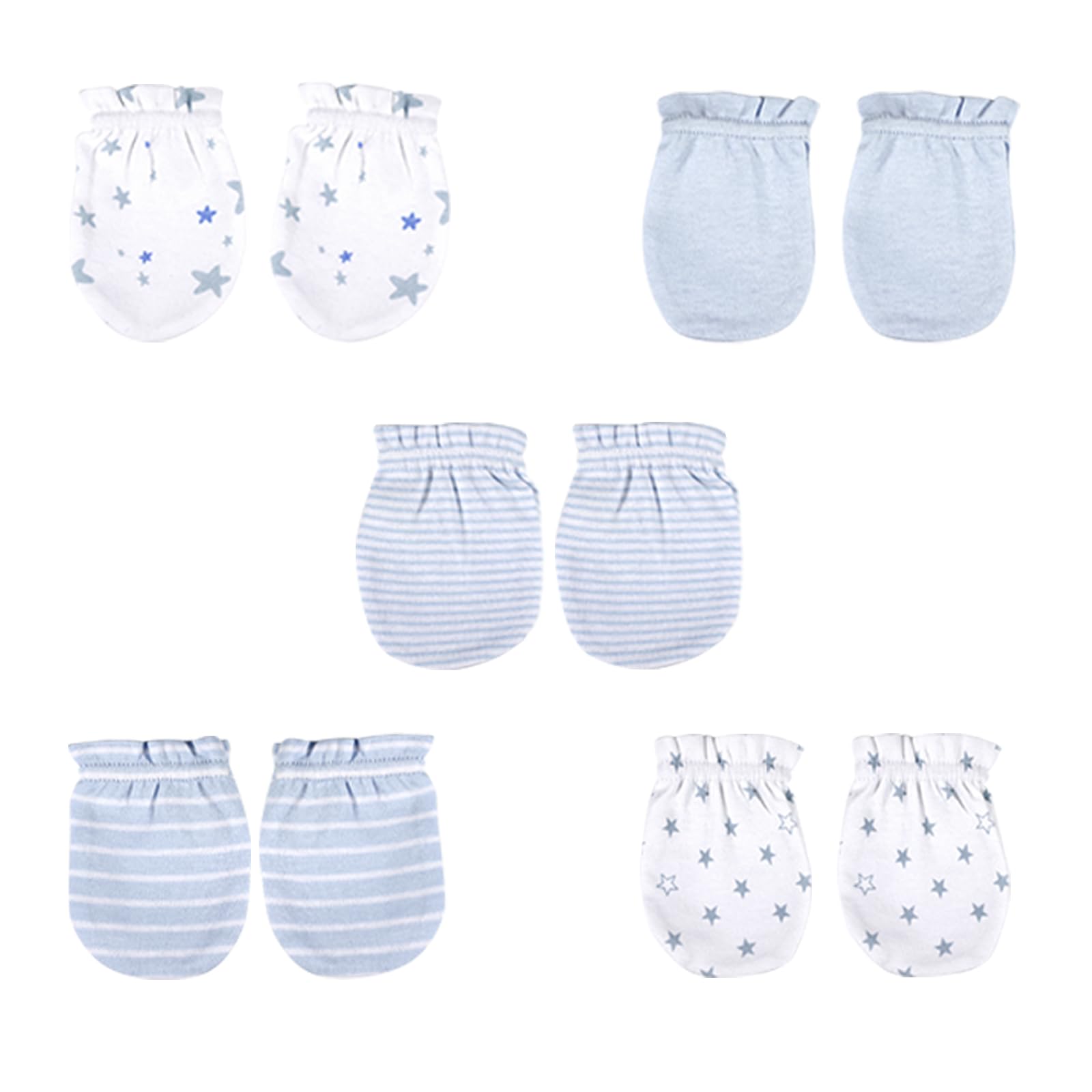 5 Pairs Unisex Baby Mittens No-Scratch 0-6 Months New Born