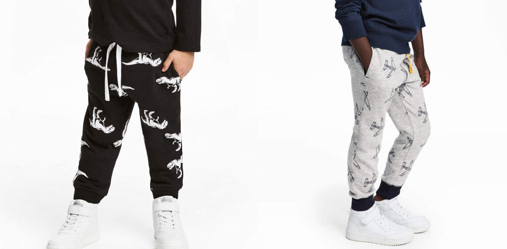 HUAER& Baby Boy's Jogger Pants Dinosaur Car Animal Print Drawstring Elastic Waist Sweatpants Cotton Toddler Athletic Pants 2-PCS(Airplane + Dinosaur,5-6Years)