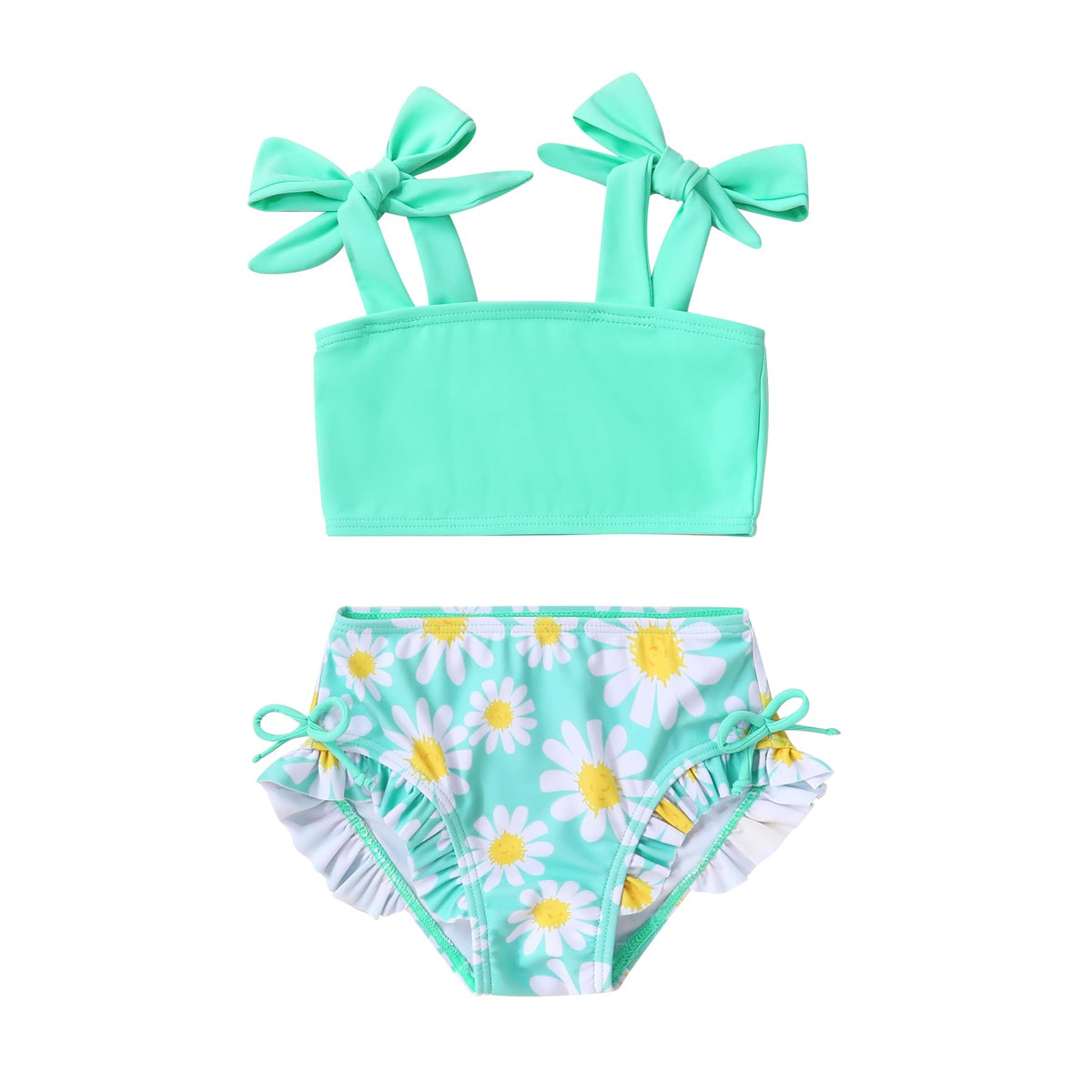 MAMAMI Toddler Swimsuit Girl Color Block Stripe Two Pieces Swimwear Baby Girl Summer Beach Bathing Suits