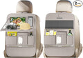 Car Seat Organizers,Multi-functional Back Seat Protectors, Storage Pouches, and Tray Holders (for Cars, Kids, Seat Back and Rear Seats) (Plain Gray, 2 Pcs)