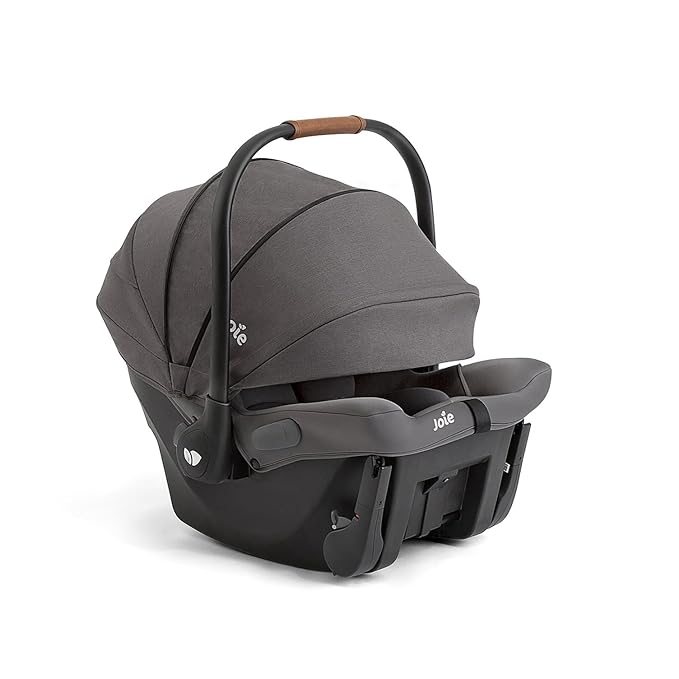Joie Hazel Height Adjustable Stroller – Travel-Friendly Stroller with Height Adjustable Seat, Multi-Position Recline + Joie Mint Latch Base-Free Infant Car Seat – Travel System (Thunder)