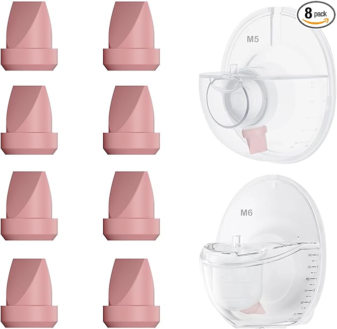 8PC Duckbill Valves for Momcozy M6/M5/V1/V1 Pro/V2/V2 Pro Breast Pump, Replace for Momcozy Pump Parts Valve,Breastfeeding Essentials, Not Original Parts, 8PC Red Valves