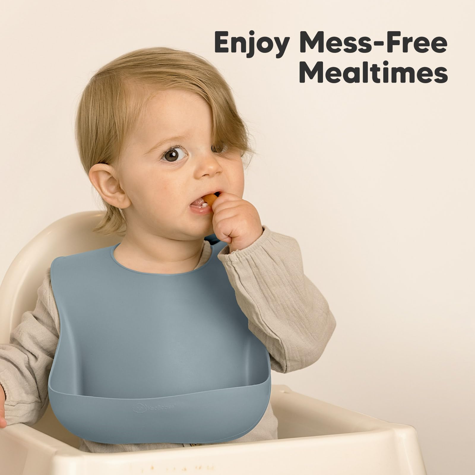 KeaBabies 2-Pack Silicone Bibs for Babies, Toddlers Girl, Boy (Alps)