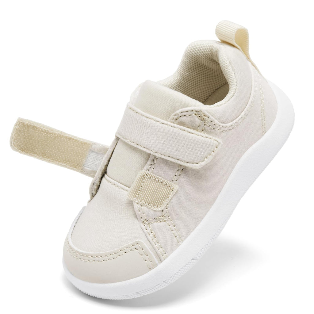 MORENDL Toddler Shoes Baby Wide Toe Box Barefoot Shoes Boy Girl Walking Shoes Non-Slip Minimalist Sneakers Comfort Zero Drop Tennis Outdoor Activities Khaki Size 8