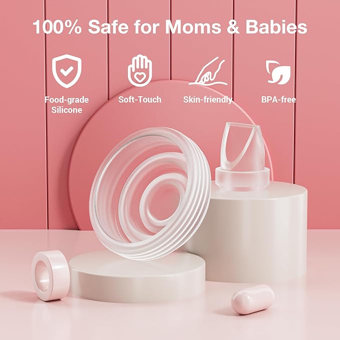 14PCS Breast Pump Parts, 10Pack Silicone Duckbill Valve & 4Pack Silicone Diaphragm Compatible with Momcozy M5 Wearable Breastpump, M5 Breast Pumps Replacement Accessories Breastfeeding Essentials Kit