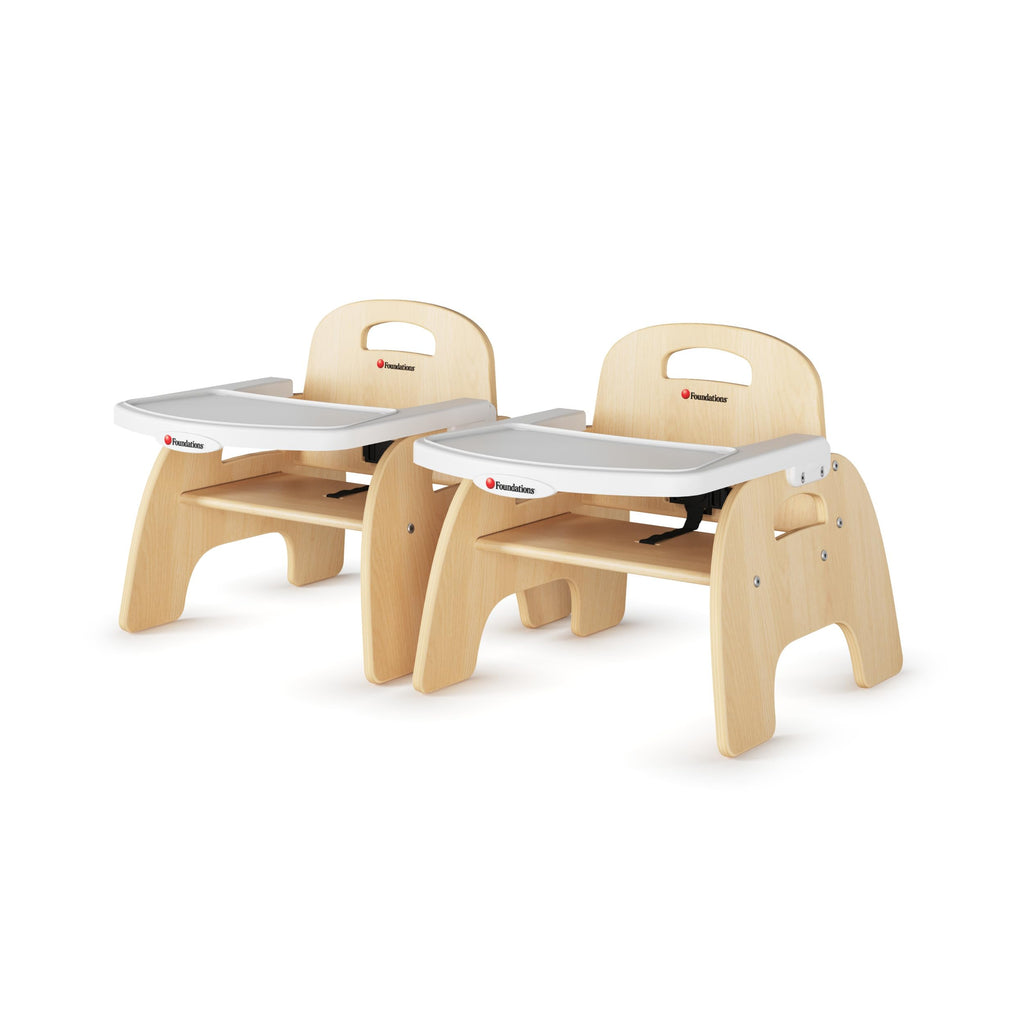 Foundations Easy Serve Low 9" Wood Feeding Chairs Highchairs, 2 Pack