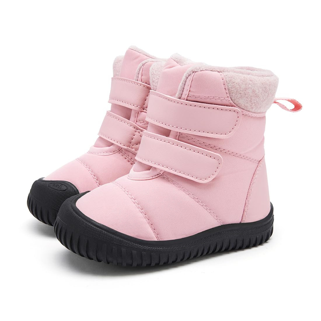 BMCiTYBM Baby Snow Winter Boots Boys Girls Shoes Double Strap Non Slip First Walking Infant 6 9 12 18 24 Months Pink Size 6-12 Months Infant