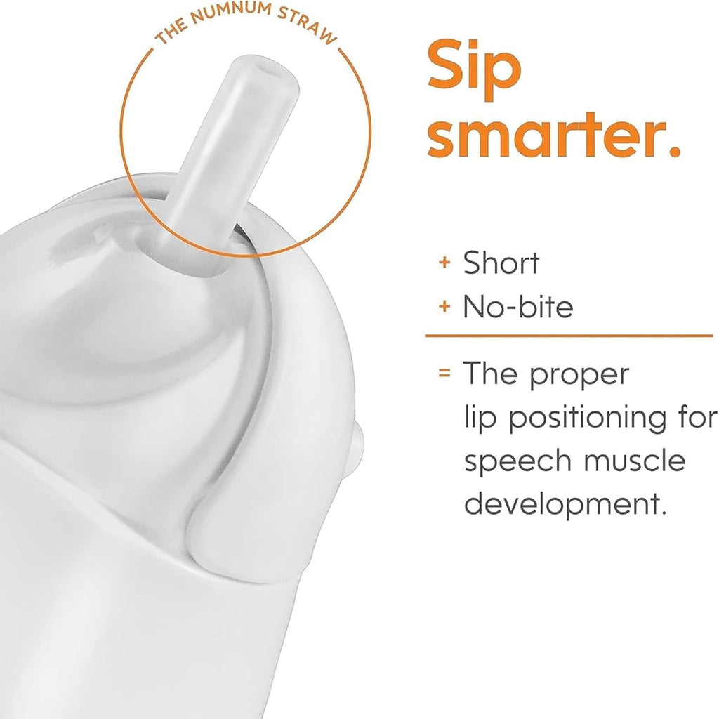 NumNum Baby Straw Cup Weighted Sippy Cup 6-12 Mo, 1-Pack Orange