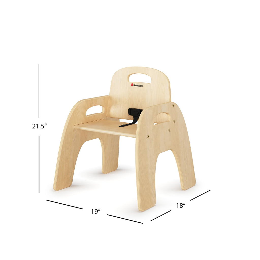 Foundations Simple Sitter Low 11" Wood Feeding Chairs Highchairs, 2 Pack