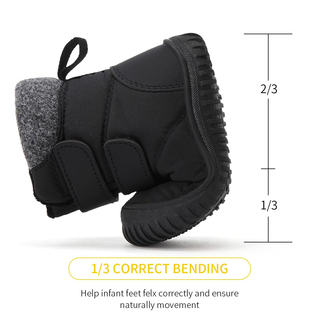 BMCiTYBM Toddler Baby Snow Winter Boots Boys Girls Shoes Double Strap Non Slip First Walking Infant 2 2.5 3 3.5 Years Black Size 7 Toddler