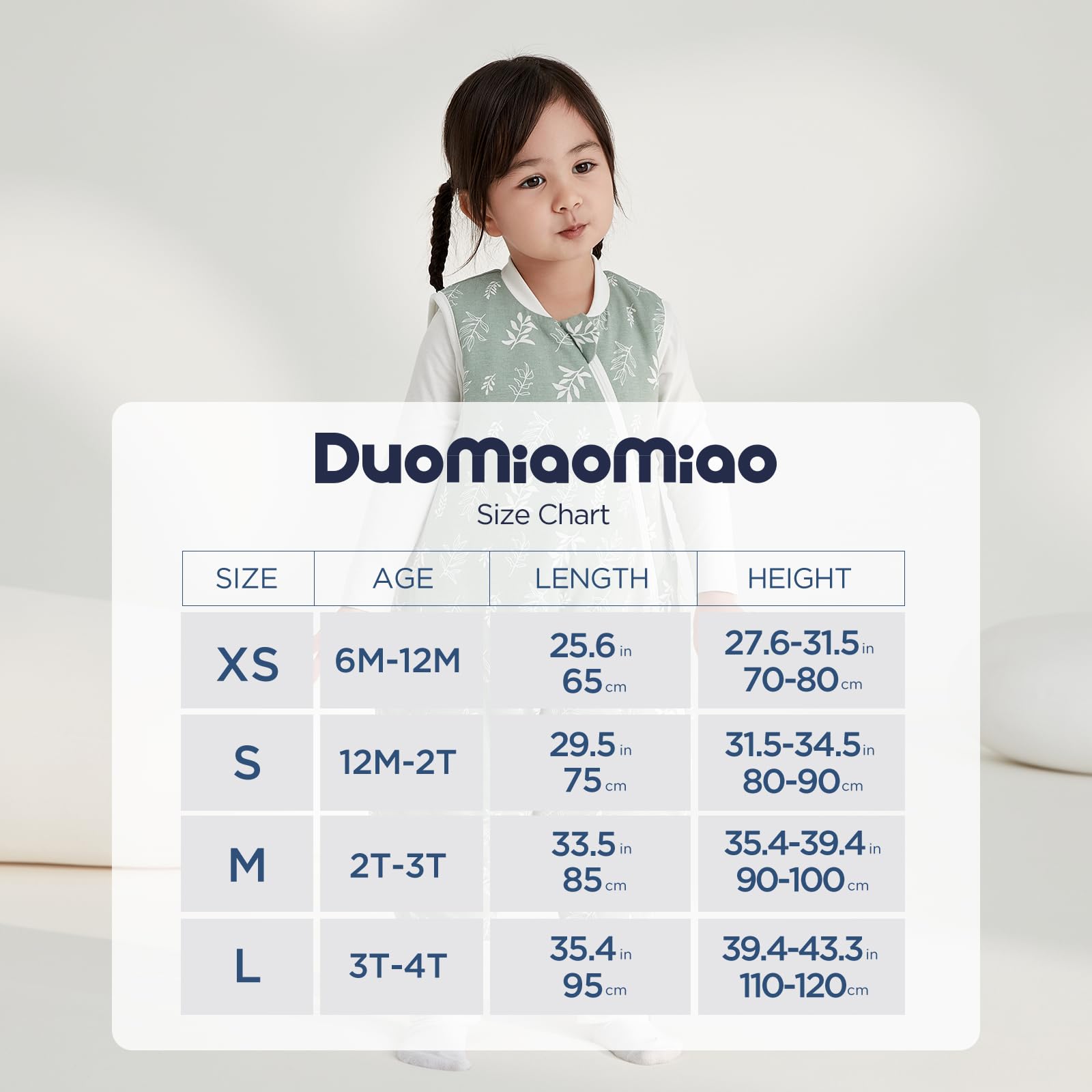 Duomiaomiao 0.5 TOG Toddler Sleep Bag 6-12 Months 100% Cotton Lightweight Baby Sleep Sack with Feet, Breathable Comfy Toddler Wearable Blanket