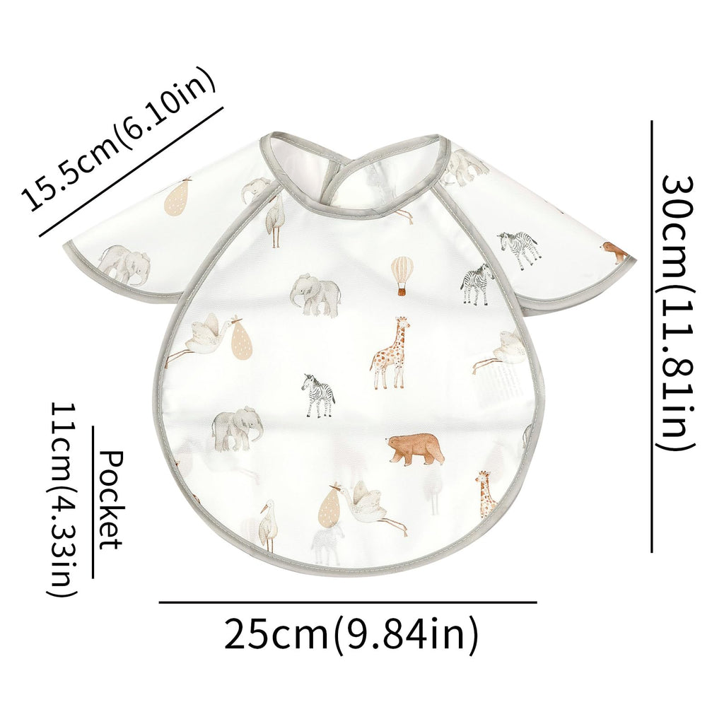 CoolaPeach 3Pack Mess Proof Lightweight Baby Bibs for Eating