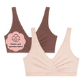 Motherhood Maternity Women’s 2-Pack Wrap Front Nursing Bras, Core Black/Essential Nude, M