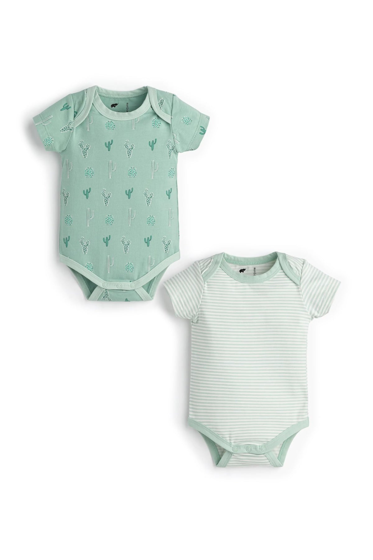 MONICA + ANDY Short Sleeve Jack & Jill Bodysuit 3-Pack, Size 9-12M, Rainbow & Hearts Print, 100% Organic Baby Clothes for Girls & Boys, Super Soft Sustainable Cotton, Newborn, Infant & Toddler Sizes