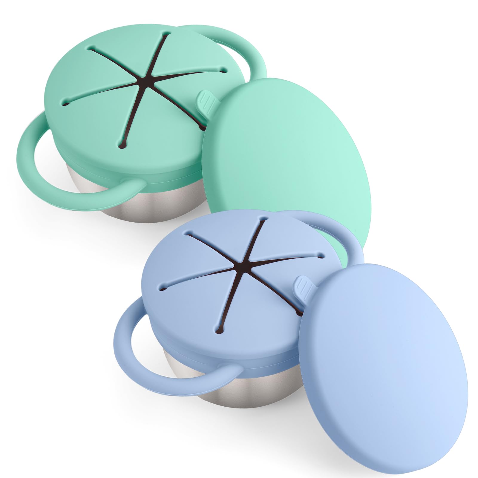 Mity rain 2PCS Stainless Steel Snack Containers for Toddlers