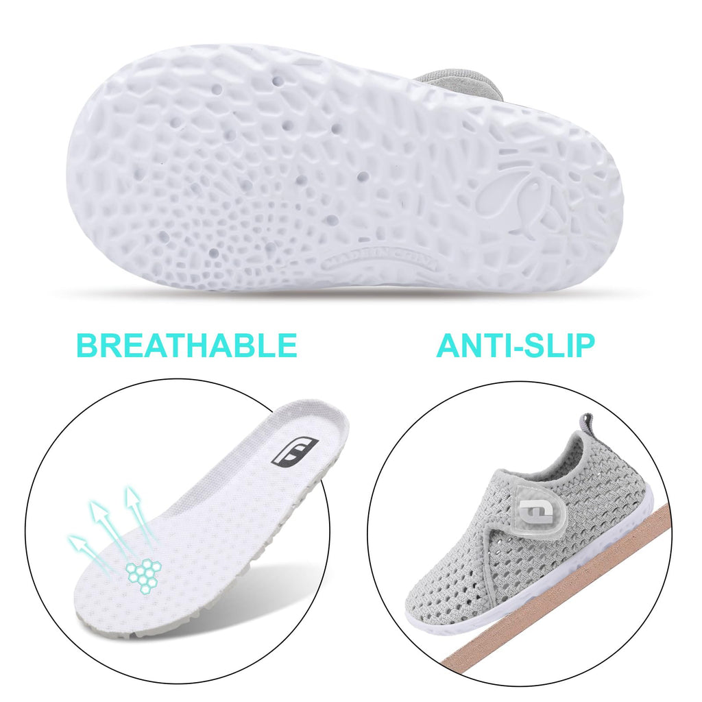 Baby Water Shoes Barefoot Aqua Swim Shoes for Beach Toddler Sandals First Walking Shoe Indoor Outdoor Activity Mesh LightGrey 0-6 Months Infant