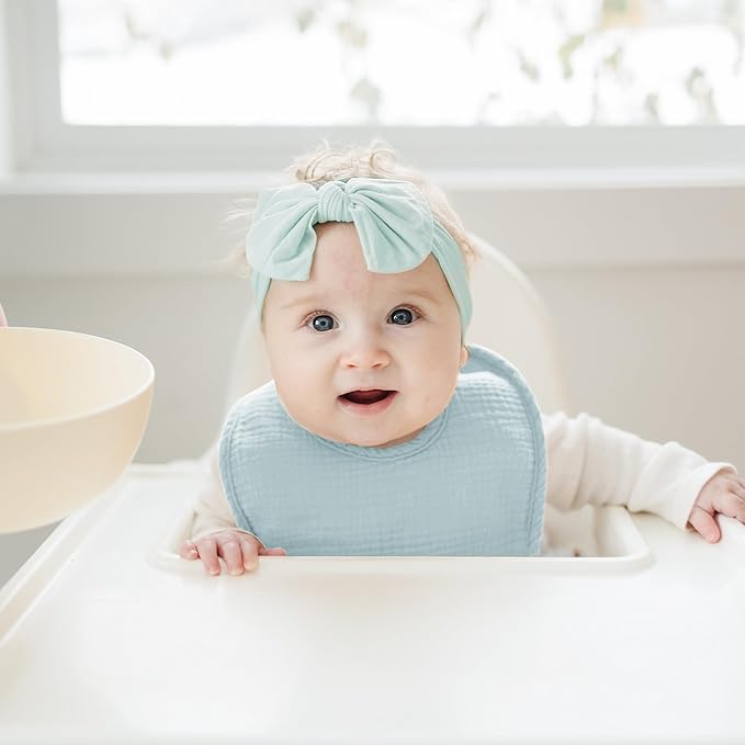 Konssy Muslin Baby Bibs 8 Pack Baby Bandana Drool Bibs Cotton for Unisex Boys and Girls, Soft Absorbent Set for Teething and Drooling
