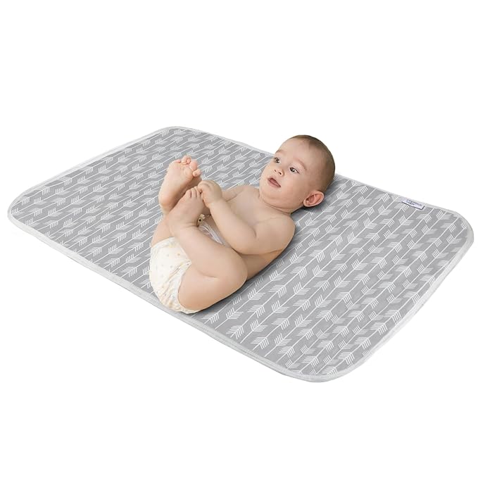 Baby Diaper Changing Pad, 21 5/8" x 31.5" Waterproof Changing Pad Liners - Reusable Soft and Absorbent Portable Changing Mat(Arrows1PCS)