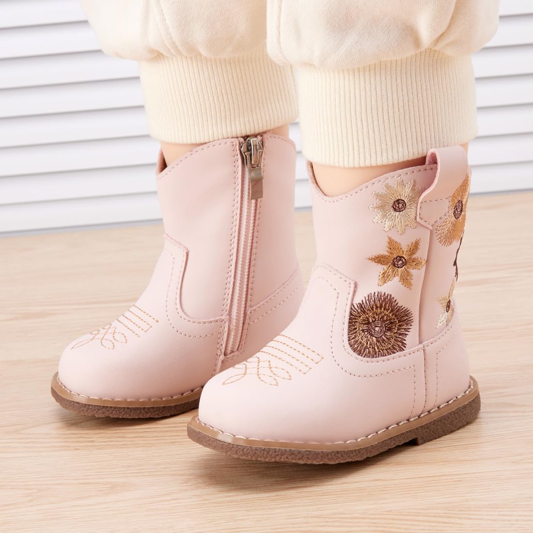 BMCiTYBM Toddler Cowboy Cowgirl Boots Western Shoes Pink 7 Toddler