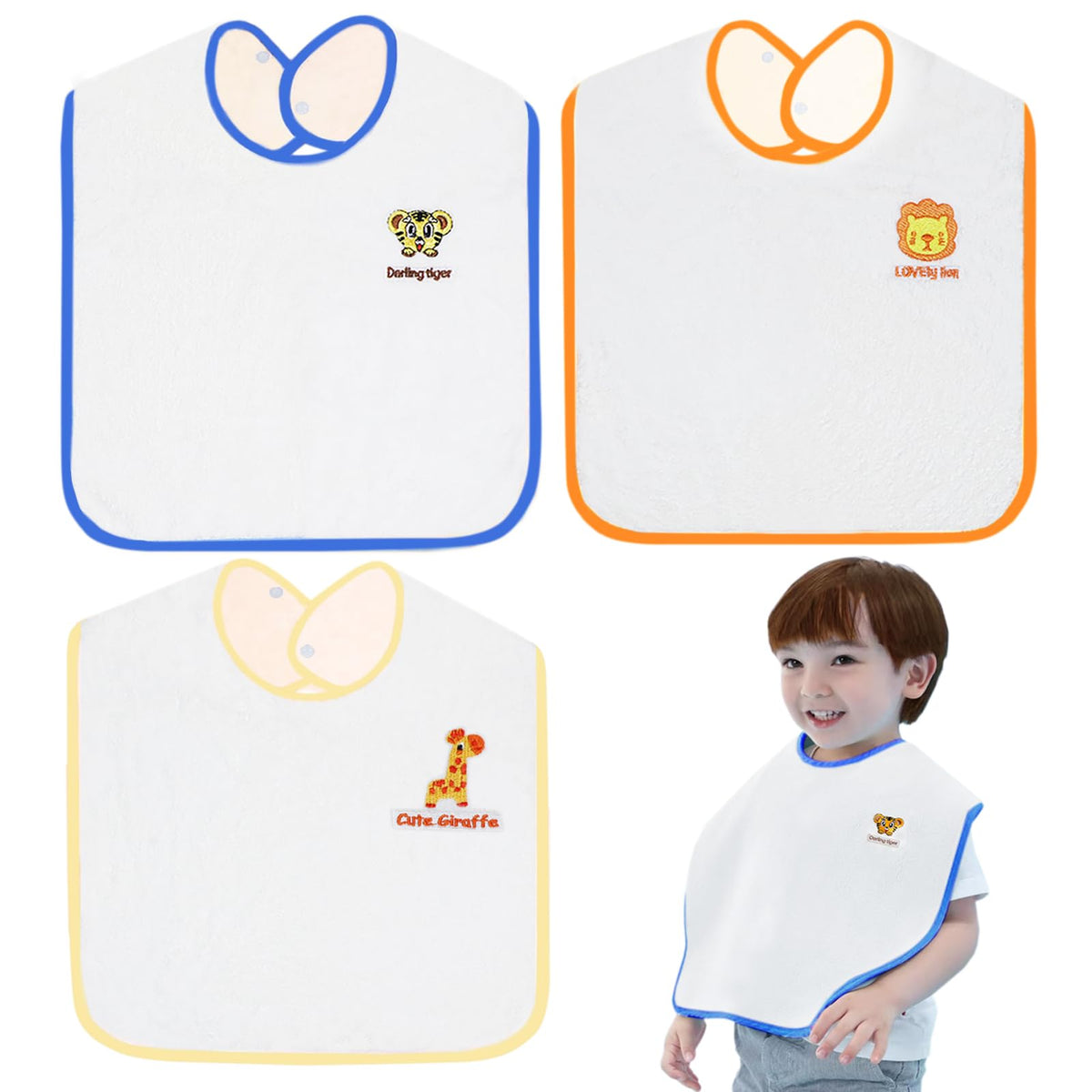 Hwieccogts Large Baby Bibs,Toddler Bibs for Feeding,Towel Bibs Ages 1-6