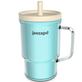 ieesspd Toddler Cups – 9 oz Adorable Miniature Tumbler with Leak-Resistant Straw and Toddler-Friendly Handle, Encourages Hydration, Easy to Clean, Sippy cups for Toddlers 1-3，BPA Free silicone (Teal)