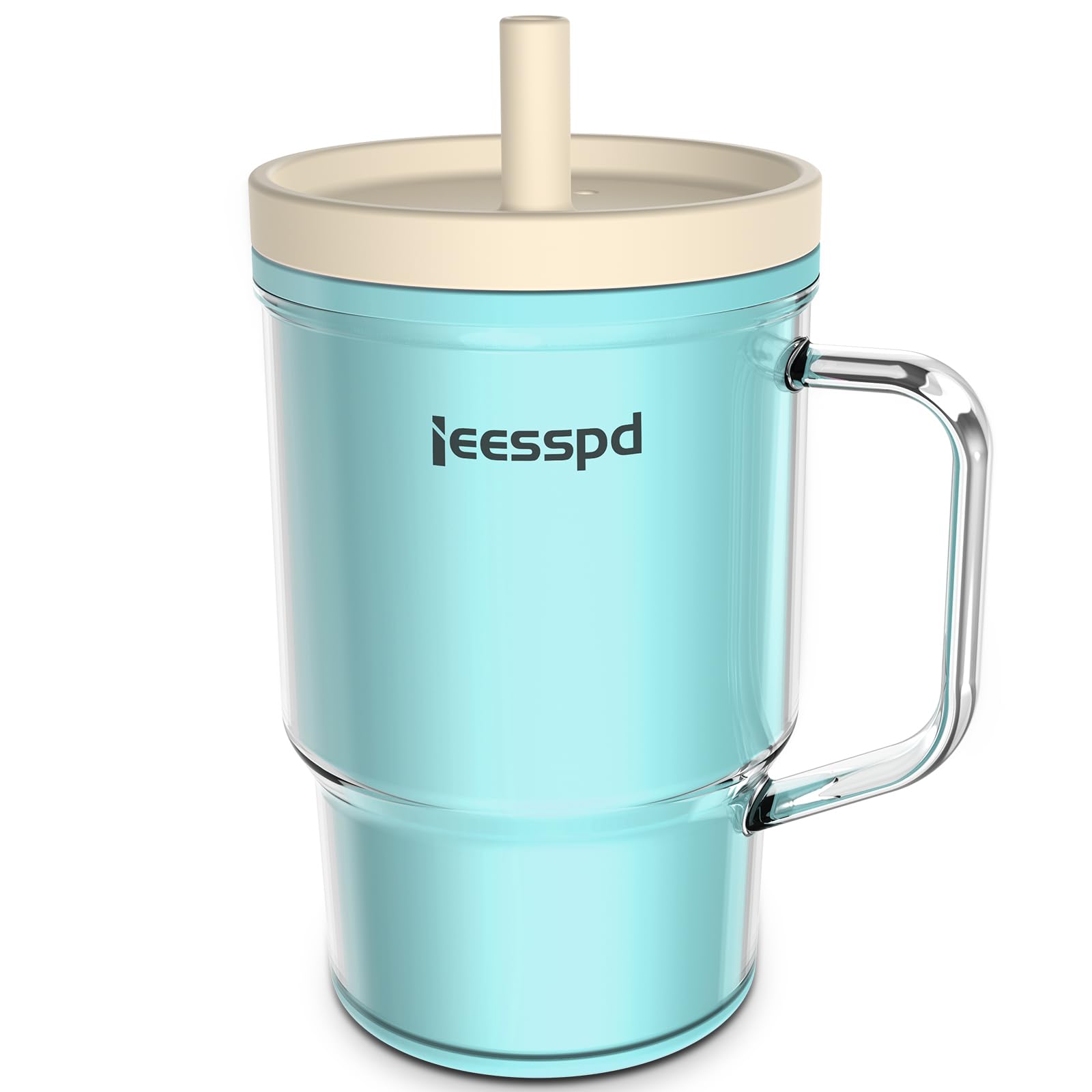 ieesspd Toddler Cups – 9 oz Adorable Miniature Tumbler with Leak-Resistant Straw and Toddler-Friendly Handle, Encourages Hydration, Easy to Clean, Sippy cups for Toddlers 1-3，BPA Free silicone (Teal)