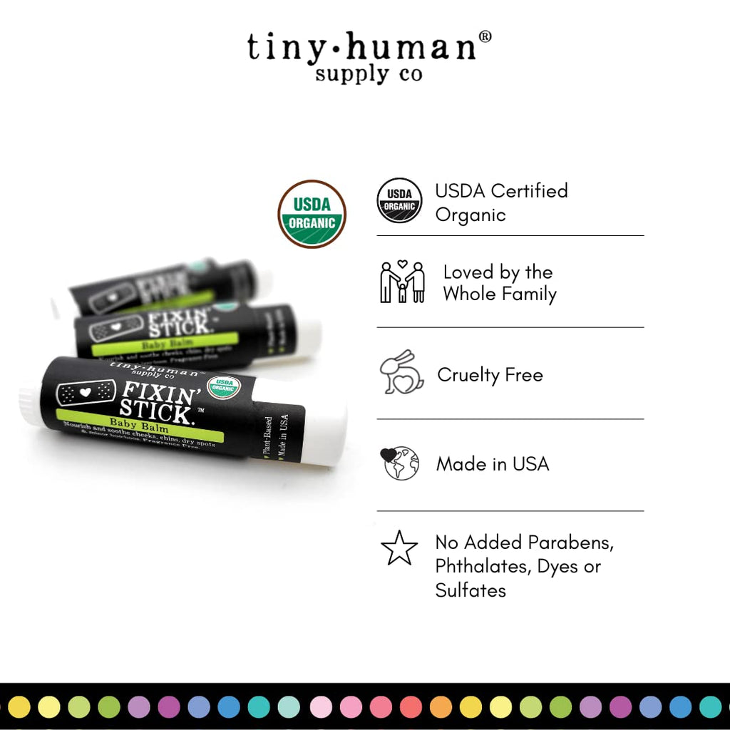 Fixin' Stick USDA Organic Baby Balm Stick 0.5oz, 1-pack, Made in USA