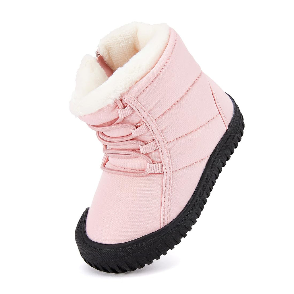 BMCiTYBM Toddler Baby Snow Boots Winter Shoes Boys Girls Cold Weather Baby Faux Fur Shoes Pink Size 9