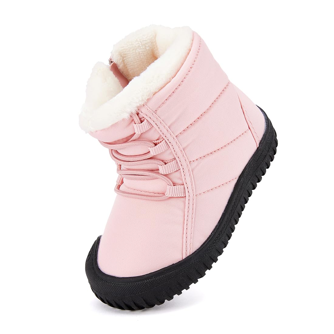 BMCiTYBM Toddler Baby Snow Boots Winter Shoes Boys Girls Cold Weather Baby Faux Fur Shoes Pink Size 9
