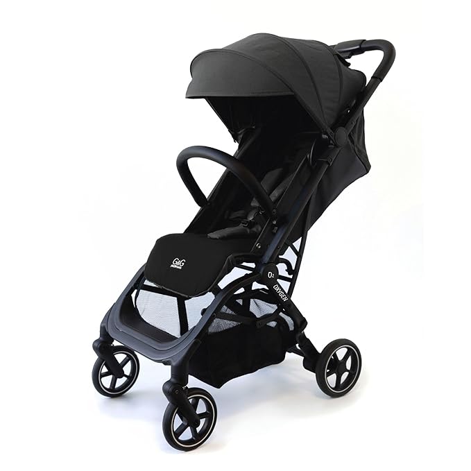 guzzie+Guss Oxygen v2 Lightweight Stroller – Compact, Foldable, Travel-Friendly for Baby, Infants and Toddlers - Raven