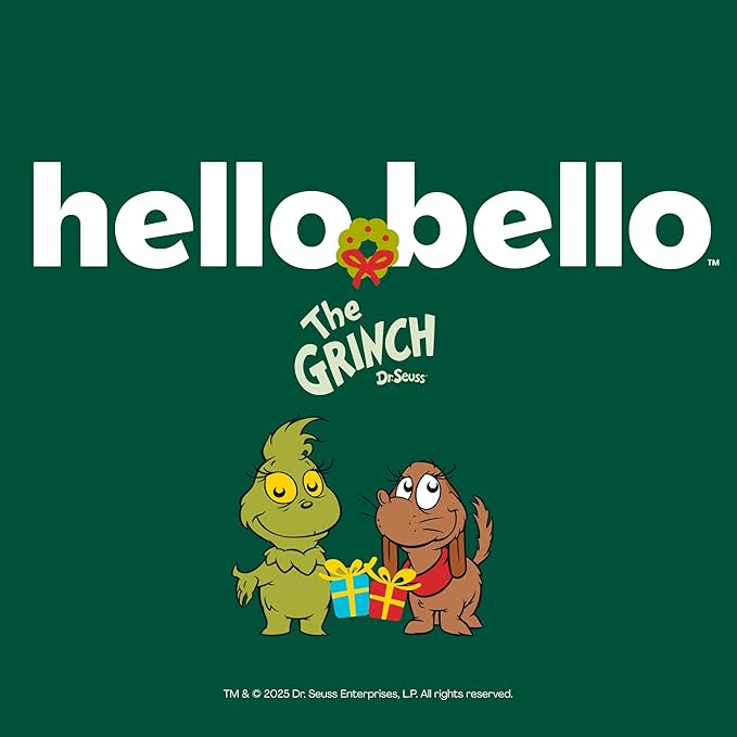 Hello Bello Dr. Seuss Baby Grinch Premium Diapers, Size 4 (22-37 lbs), 58ct Plus Bonus Wipes: Softness & Protection for Sensitive Skin