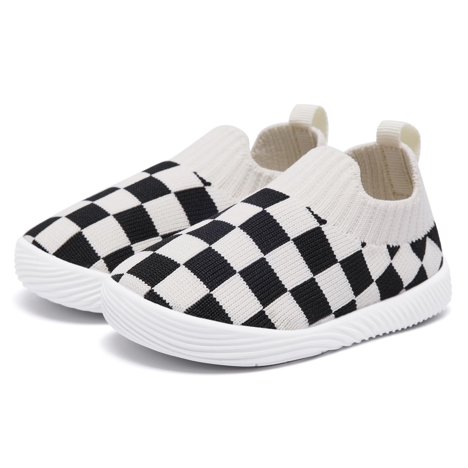 MORENDL Toddler Shoes Baby Walking Sock Shoes Non-Slip Breathable Boys & Girls Sneakers Infant Tennis Shoe Black 9-12Months