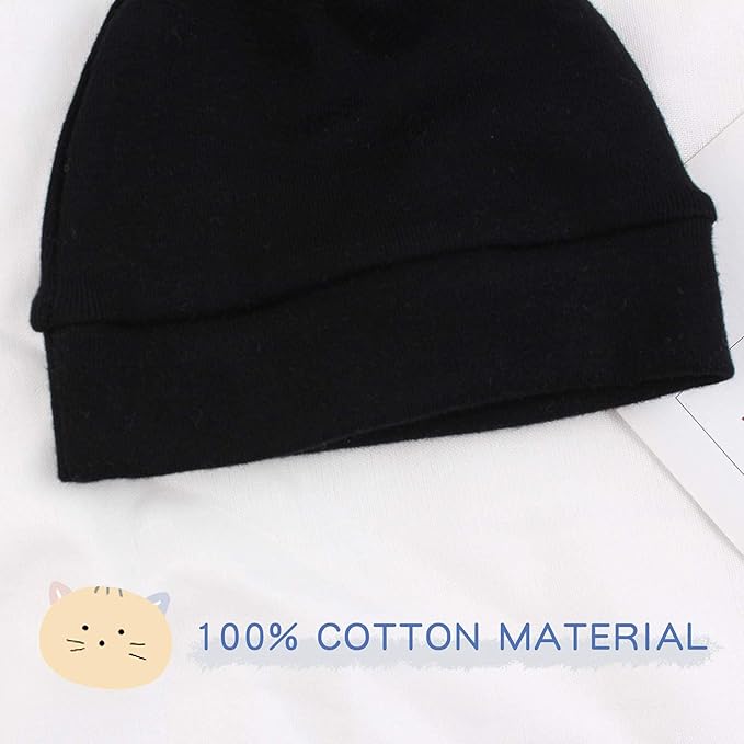 JANGANNSA Newborn Baby Hat Infant Baby Boys Beanie Top Knot Stretchy Hats for Girls 100% Organic Cotton