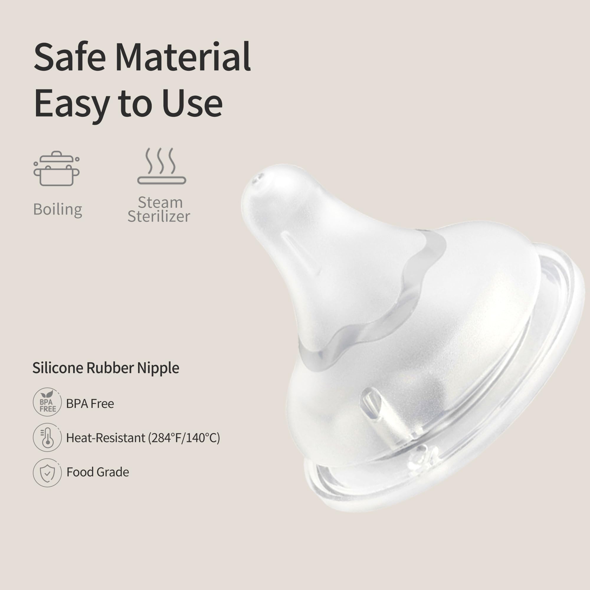 Pigeon Silicone Nipple (LL) with Latch-On Line, 9+ Months, 4 Counts