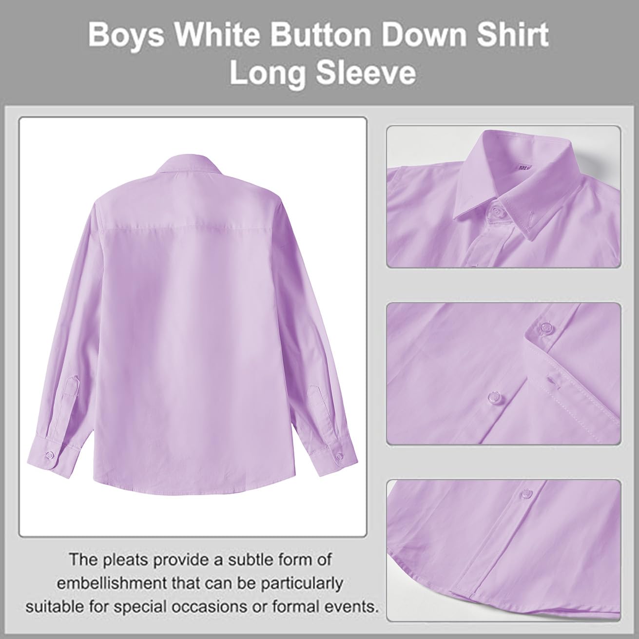 Boys Suit Set for Kids Formal Tuxedo Suits for Wedding, Purple, Size 10