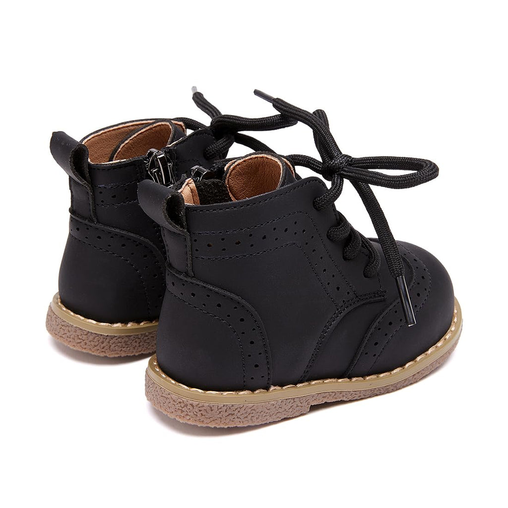 BMCiTYBM Baby Boys Girls Boots Infant Oxford Shoes First Walking Booties for All Seasons for 6 9 12 15 18 24 Months Black Size 6-12 Months Infant