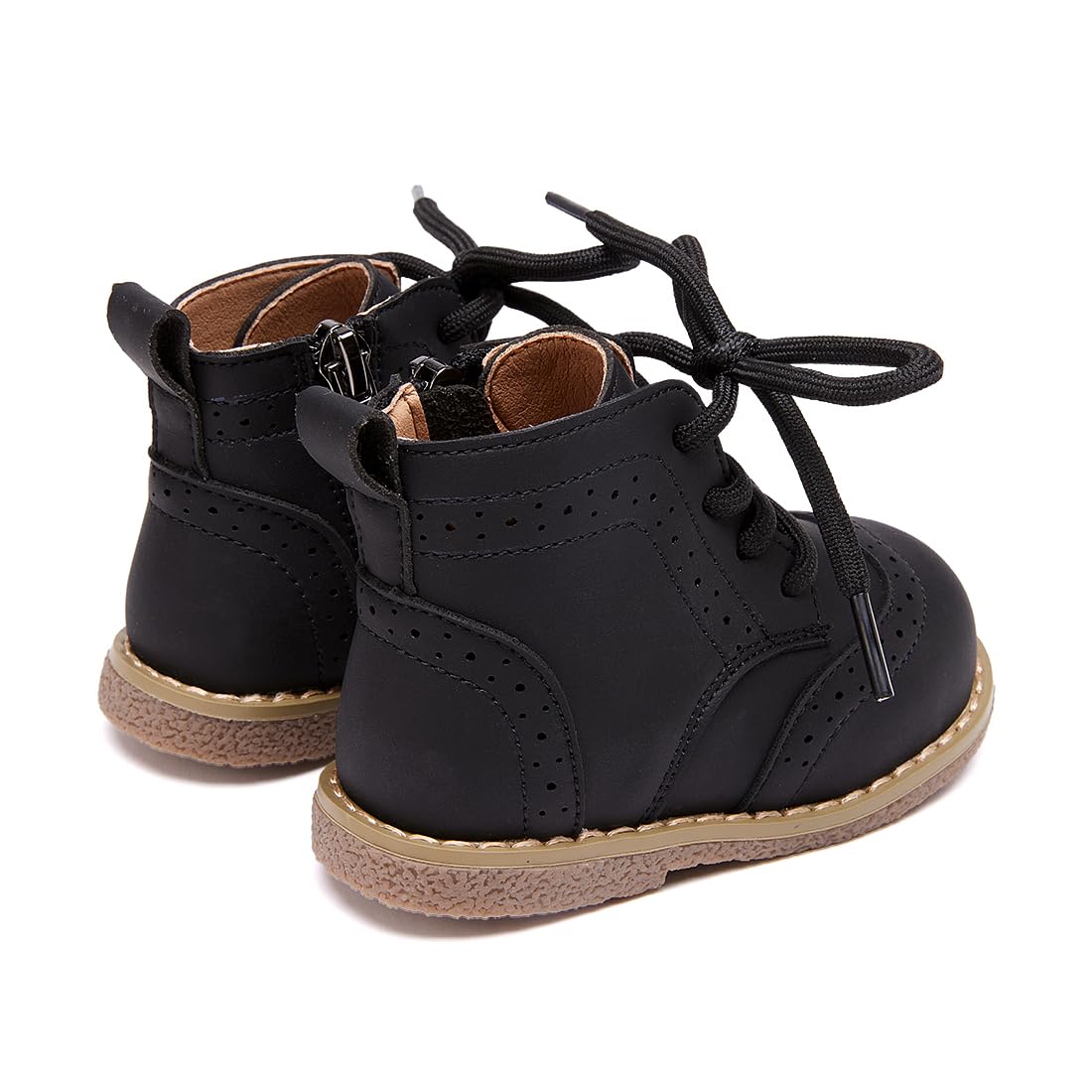 BMCiTYBM Baby Boys Girls Boots Infant Oxford Shoes First Walking Booties for All Seasons for 6 9 12 15 18 24 Months Black Size 6-12 Months Infant